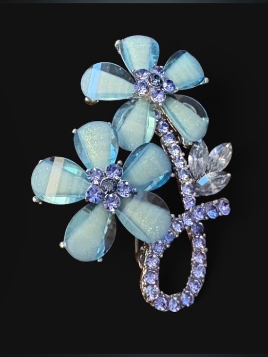 unbranded Jewelry - 🦖 5 for $20 Sky Blue Floral Crystal Brooch - Women's Jewelry